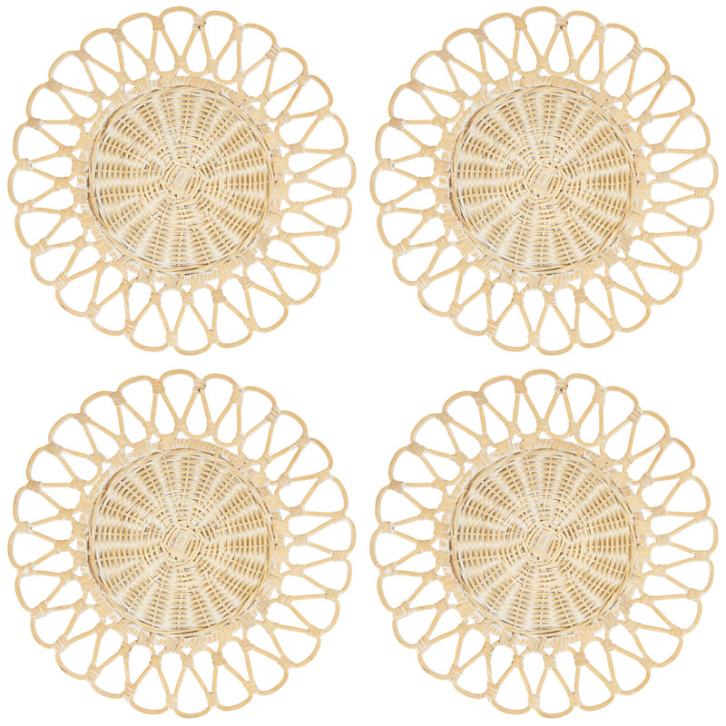 Ensemble de napperons 4 pièces Anika, Blanc