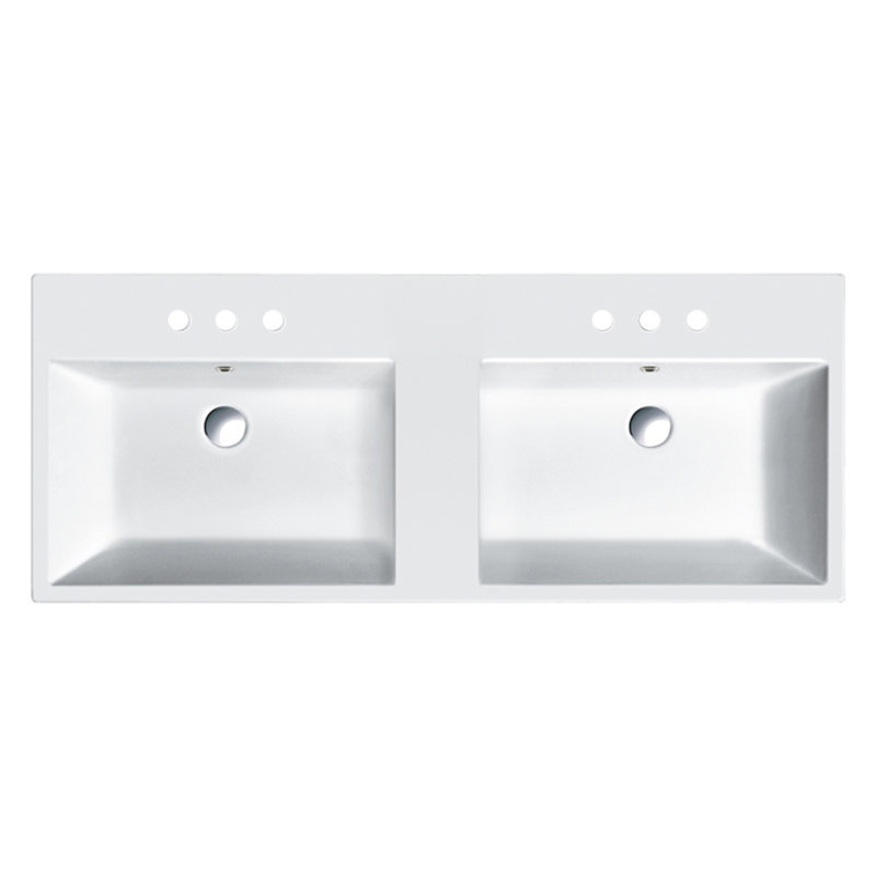 New Light 125 49.21'' L Bathroom Sink, 8" Centers