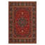 Tapis rouge / brun en chenille de coton à imprimé oriental Guria-551809013