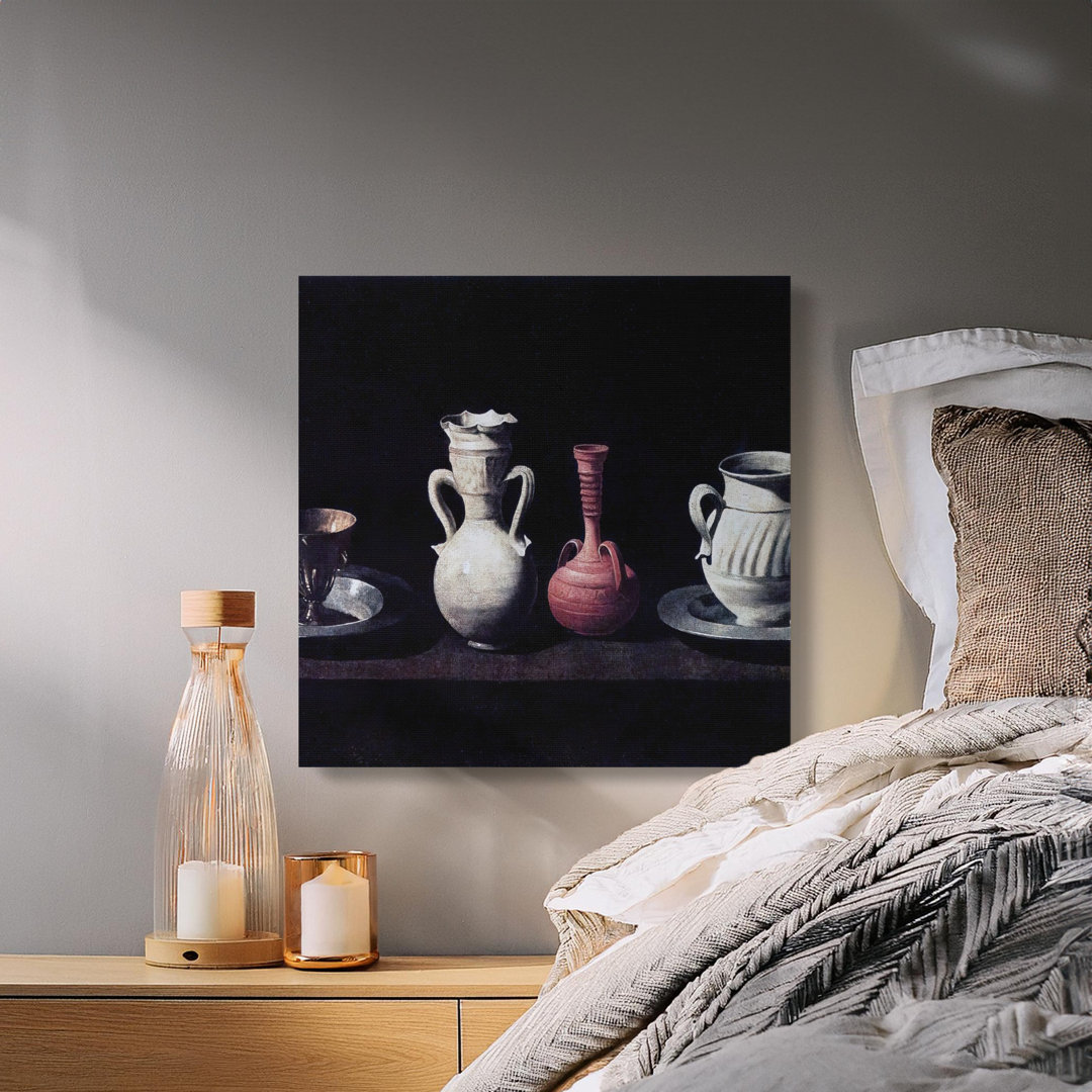 Still Life Canvas Wall Art, Pottery, Ceramic Vases Gallery Wrapped Print, Ready to Hang, Archival Quality, Home Decor