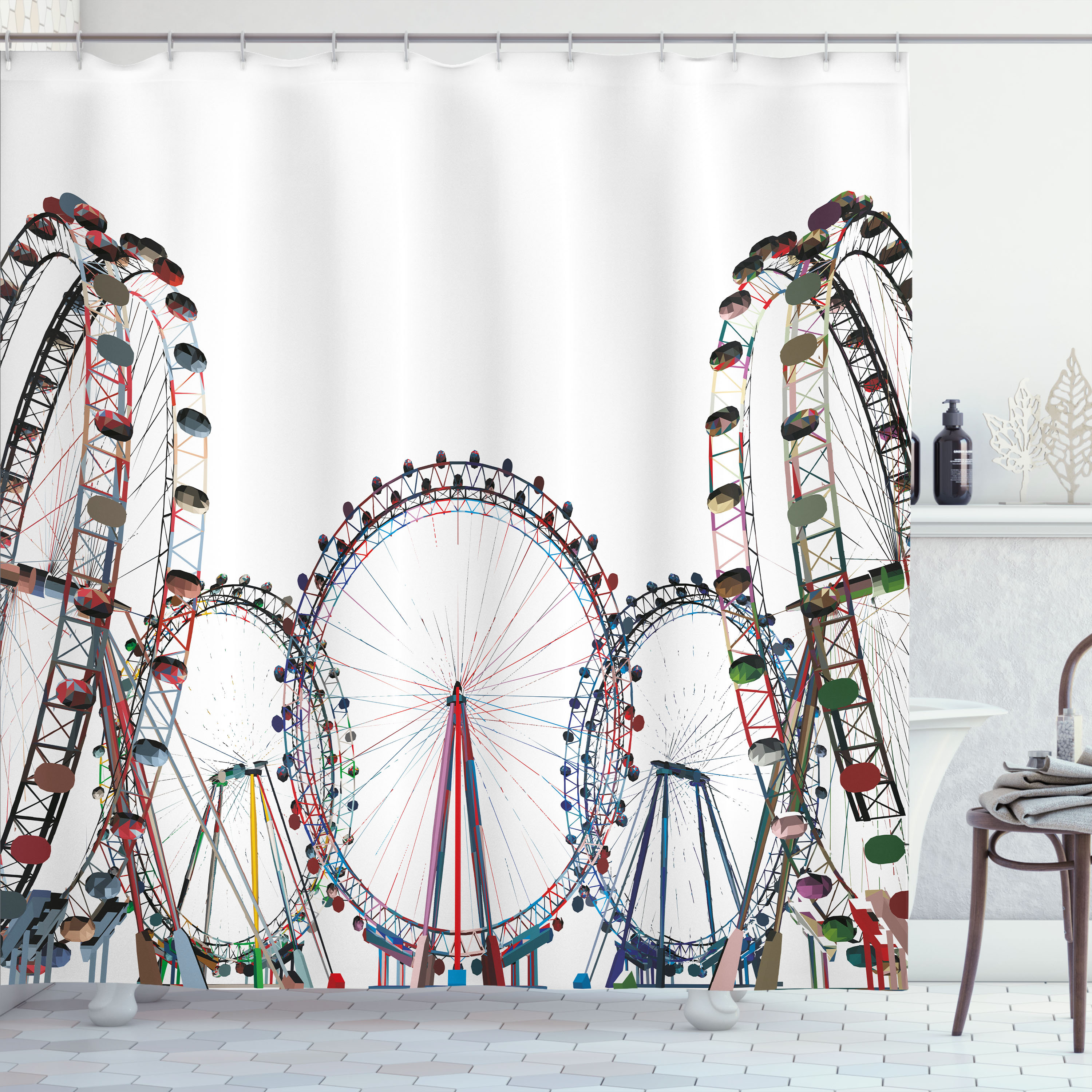 Dakota Fields Ferris Wheel Shower Curtain Festival Fair Rides ...
