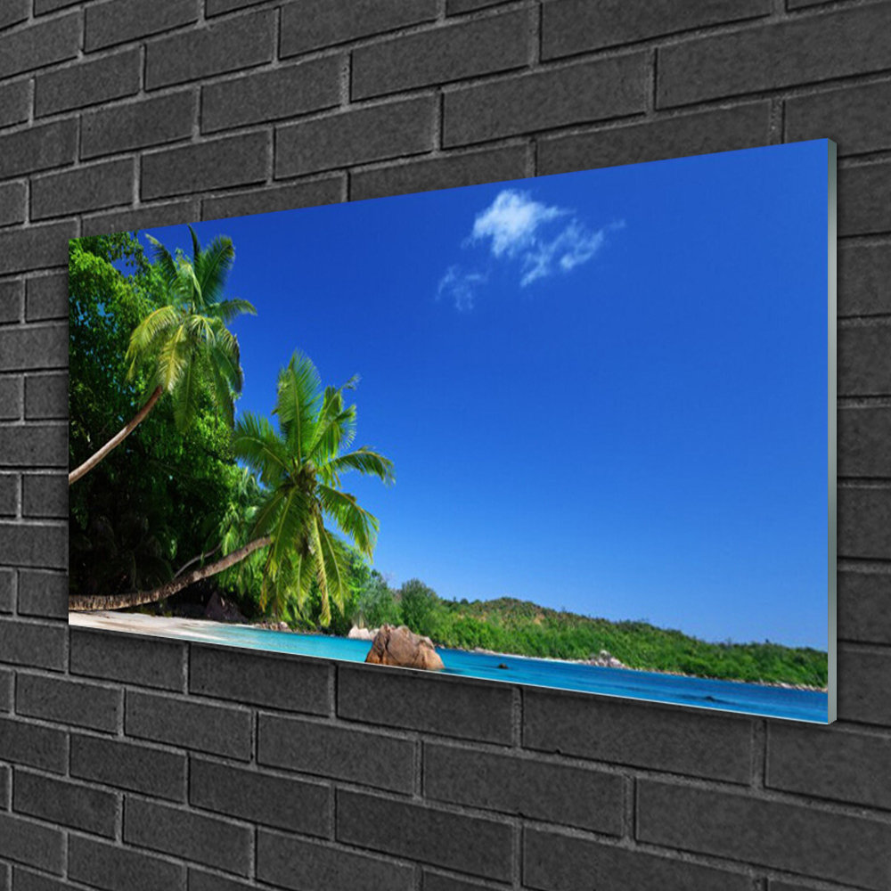 Glasbild Landschaft Palmen