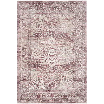 Palermo Viscose Oriental Rug in Rose/Beige