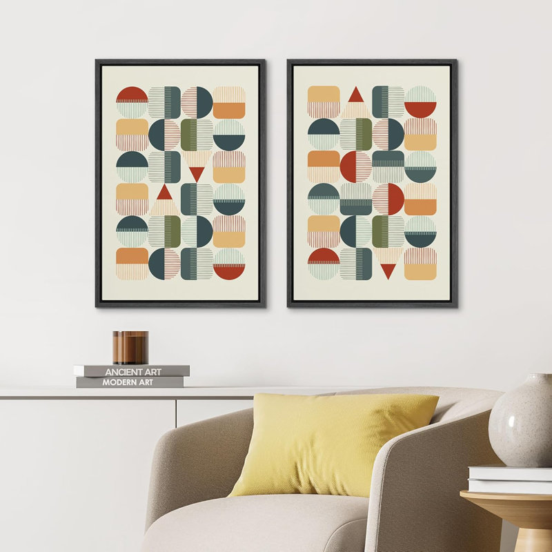 Illustration de style Mid-Century Mid-Century, H 24 po x l 32 po, Noir