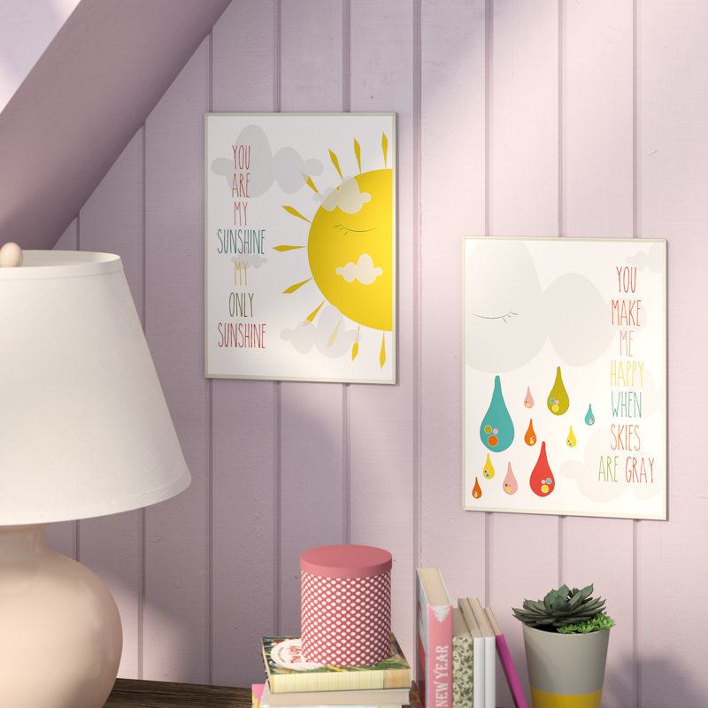 Ensemble de 2 plaques murales Abernathy You Are My Sunshine