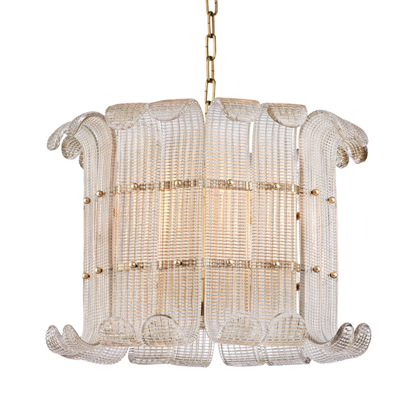 Brasher 8 - Light Chandelier, Aged Brass