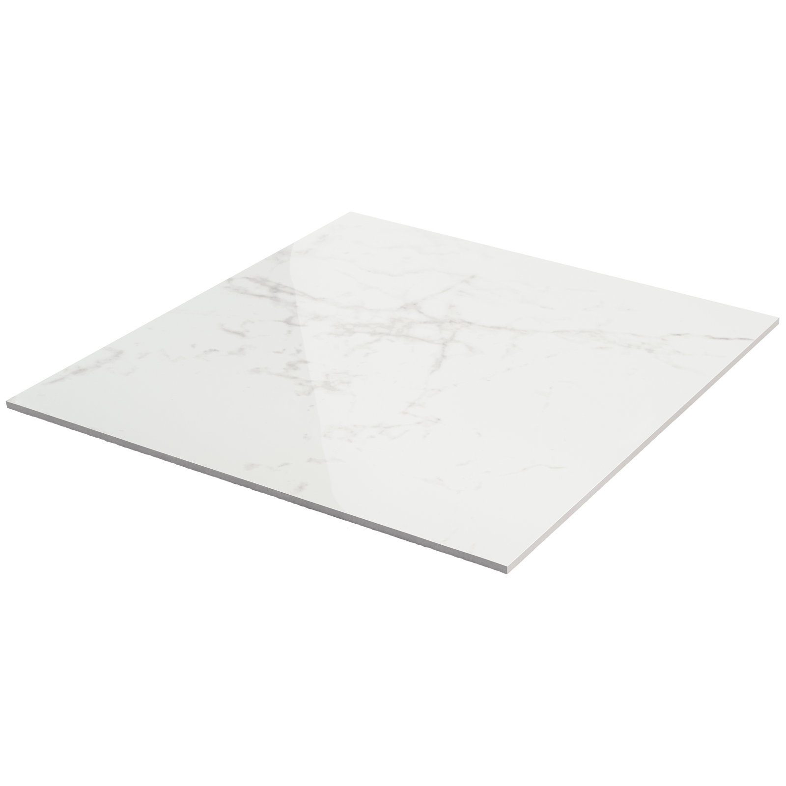 24" x 24" Polished Marble Look Porcelain Floor and Wall Tile (15.5 Sq. Ft. / Case), Statuario Venato