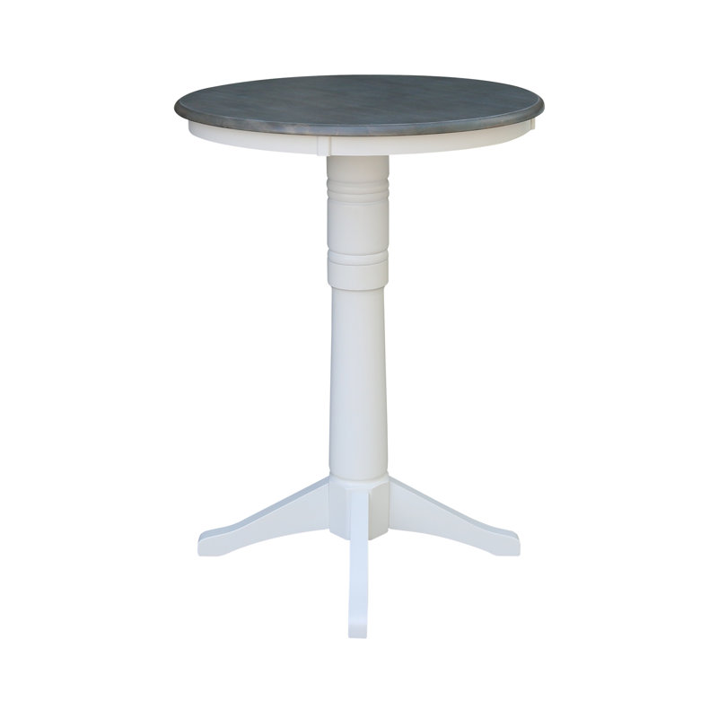 Table de salle à manger Craighead, H 41,9 po x L 30 po x l 30 po, Blanc / gris bruyère