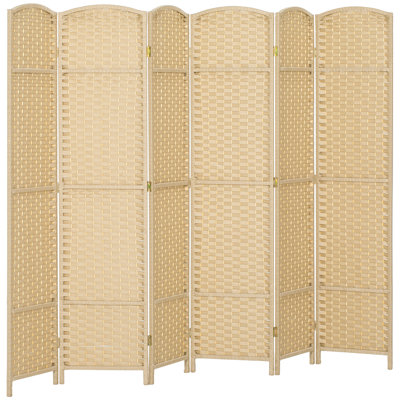 Room Divider, 6 Panel Folding Privacy Screen, 5.6