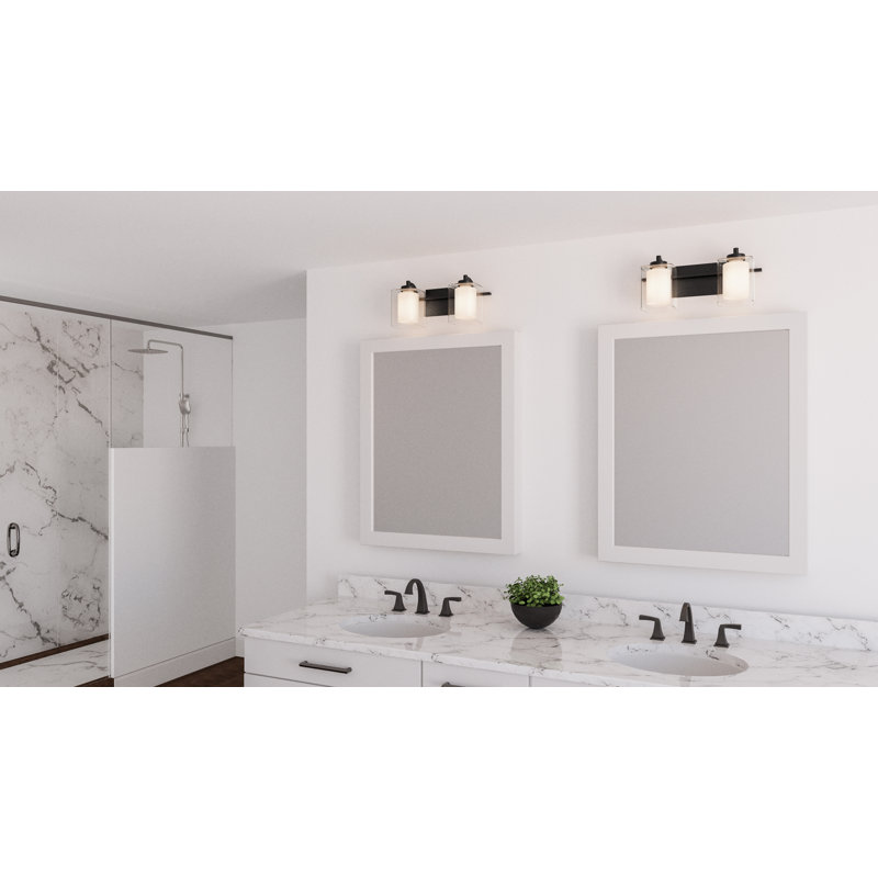 2 - Light Dimmable Vanity Light, Matte Black