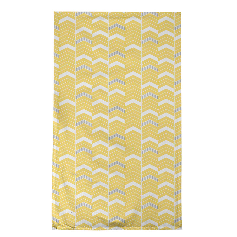 Stephenie Tea Towel Kitchen Towel, Yellow/Gray, Cotton Twill