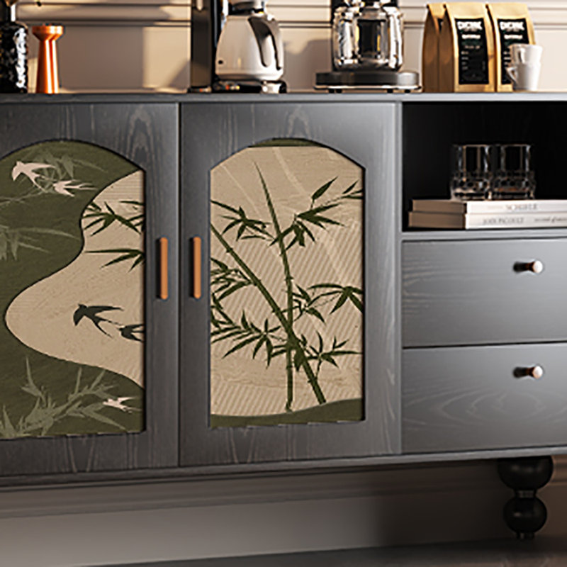 Armoire de rangement multifonctionnelle 59,1 po, Noir/vert