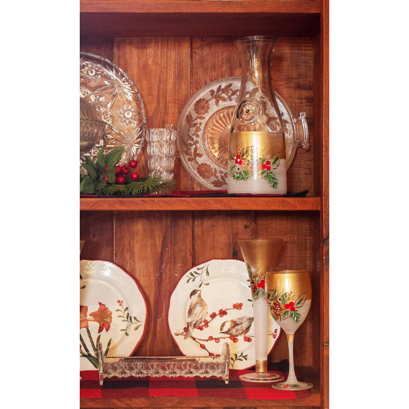 Mistletoe Glass Beverage Dispenser