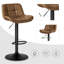 Swivel Upholstered Adjustable Height Counter Stool with Metal Frame-1410650269