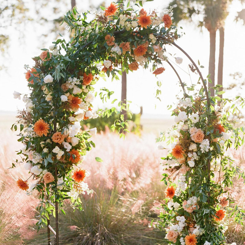 7.8FT Metal Garden Arch Wedding Arbor Trellis For Climbing Plants - Weatherproof