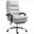 Microfibre Massage Office Chair, Heated Reclining Chair With Footrest, Light Gray
