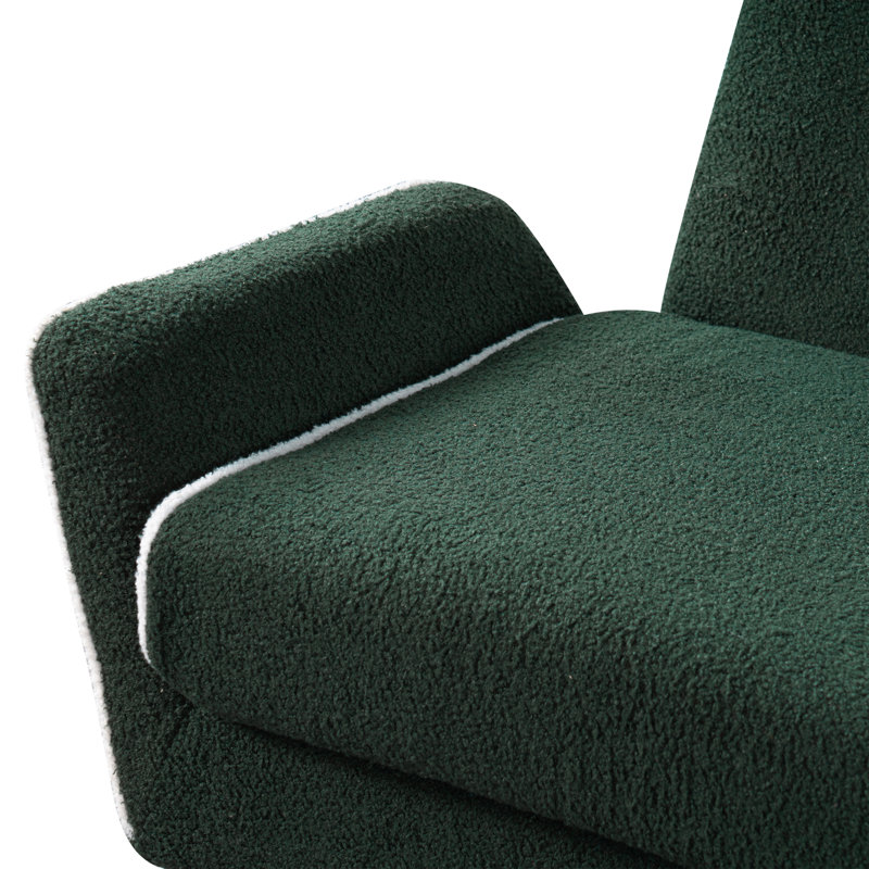 Fauteuil d'appoint rembourré en peluche, Green Teddy