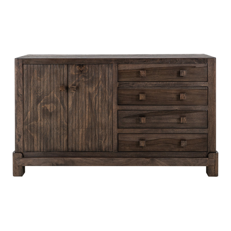 4 Drawer & 2 Doors, Console, Brown