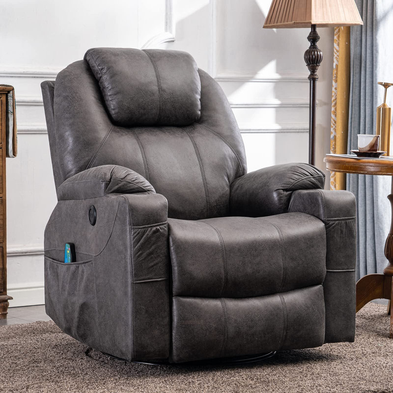 Fauteuil inclinable Umeko, Microfibre/microsuède gris