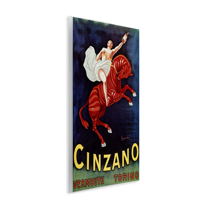 Publicité cinzano vin, plaque par Marcus Jules, H 15 po x l 10 po