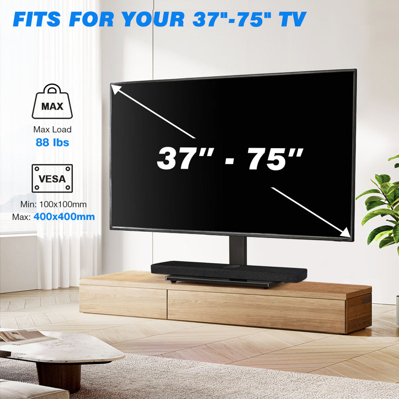 Universal TV Stand Glass Base for 42 to 75 inch