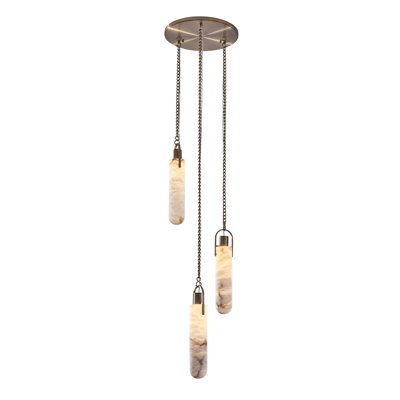 Flint 3 LT Winter Brass Multi-Pendant Kalco
