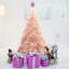 Arbre de Noël artificiel en sapin rose-250869140