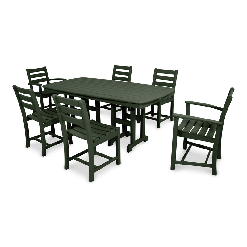 Ensemble repas 7 pièces POLYWOOD Monterey Bay, Toit de forêt tropicale