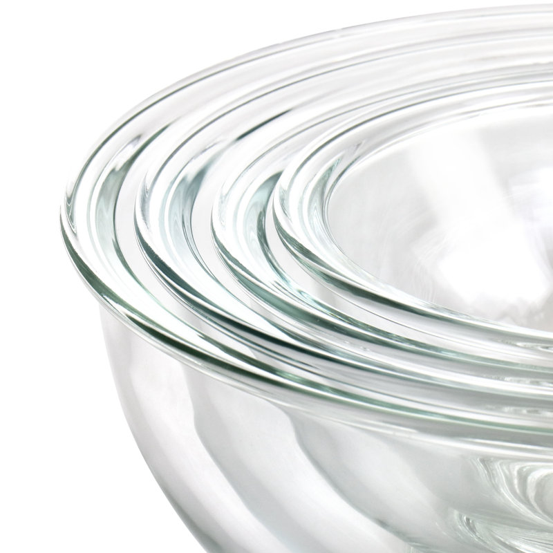 Clear Borosilicate Glass Nesting Bowl Set, 4 Pieces