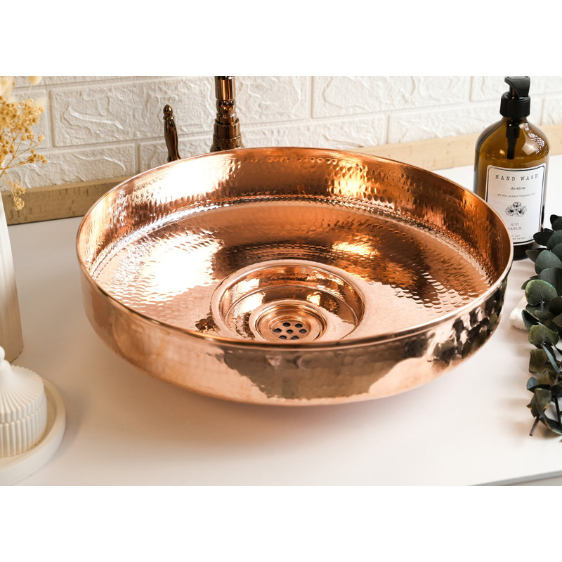 Handmade Hammered Dark Copper Kitchen Sink – Pure Solid Copper by ALFIQ