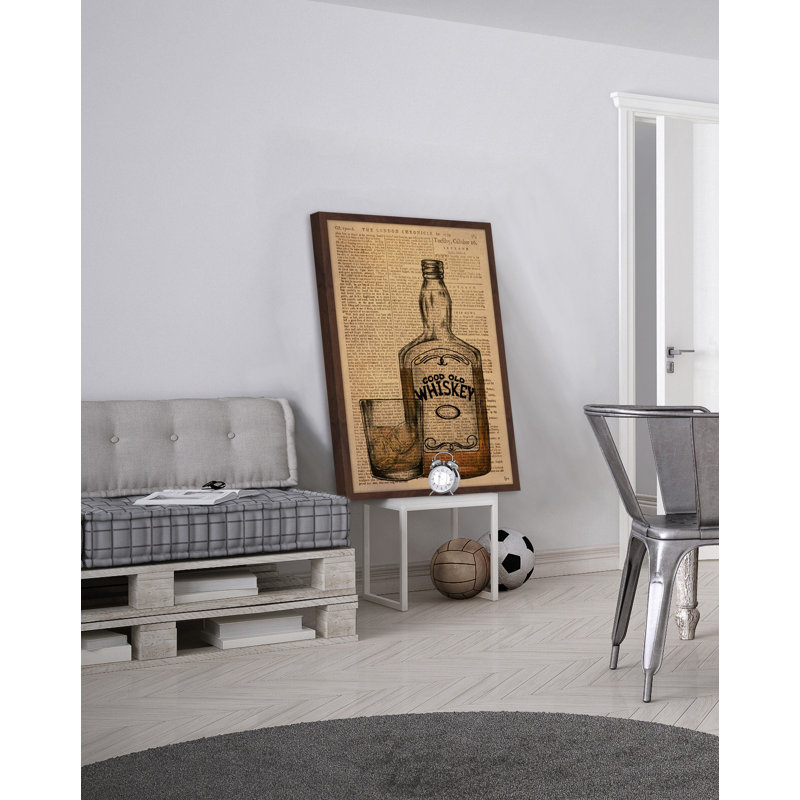 «Whiskey on the Rocks», reproduction d'impression encadrée, H 18 po x l 12 po x P 1,5 po