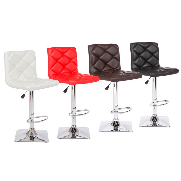 Swivel Upholstered Adjustable Height Counter Stool, White