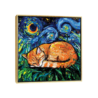 «Orange Tabby Night» par Aja Treves - reproduction d'art