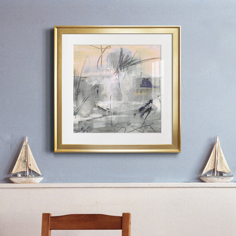 Southeast I - peinture encadrée, H 17,5 po x l 17,5 po x P 1,5 po, Doré