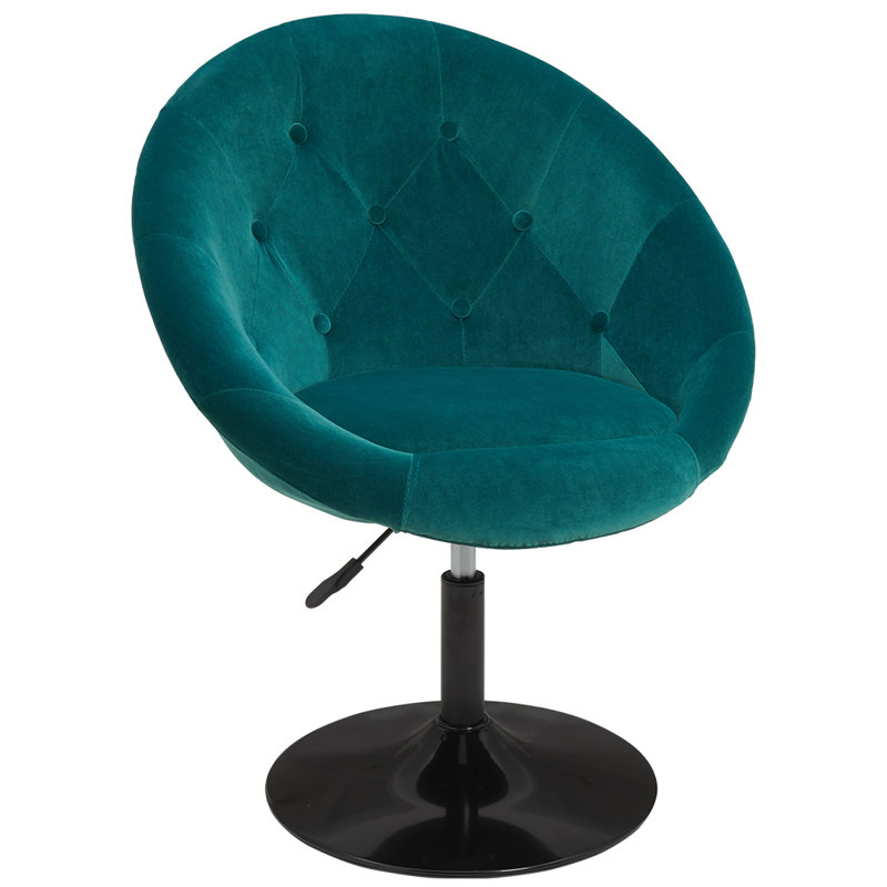 Climax Upholstered Swivel Barrel Chair, Teal