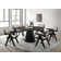 Jasper 7Pc Ebony Black 59"W Round Dining Set with Pedestal Base