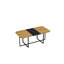 Ensemble de table de salle à manger 9 pièces 9 pièces, plateau de table fixe en fibre de bois bicolore et triamine de grain de bois avec 8 chaises en velours, ensemble de table de cuisine moderne pour 8 personnes, idéal pour les réunions de famille-20206322