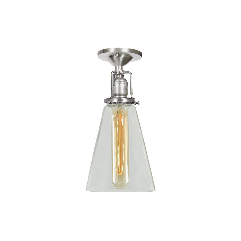 Shumway Glass Semi Flush Mount, Pewter