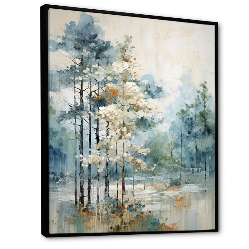 Pin, forêt enchantée II - Pin, art mural, H 44 po x l 34 po, Reproduction avec cadre flottant, Black