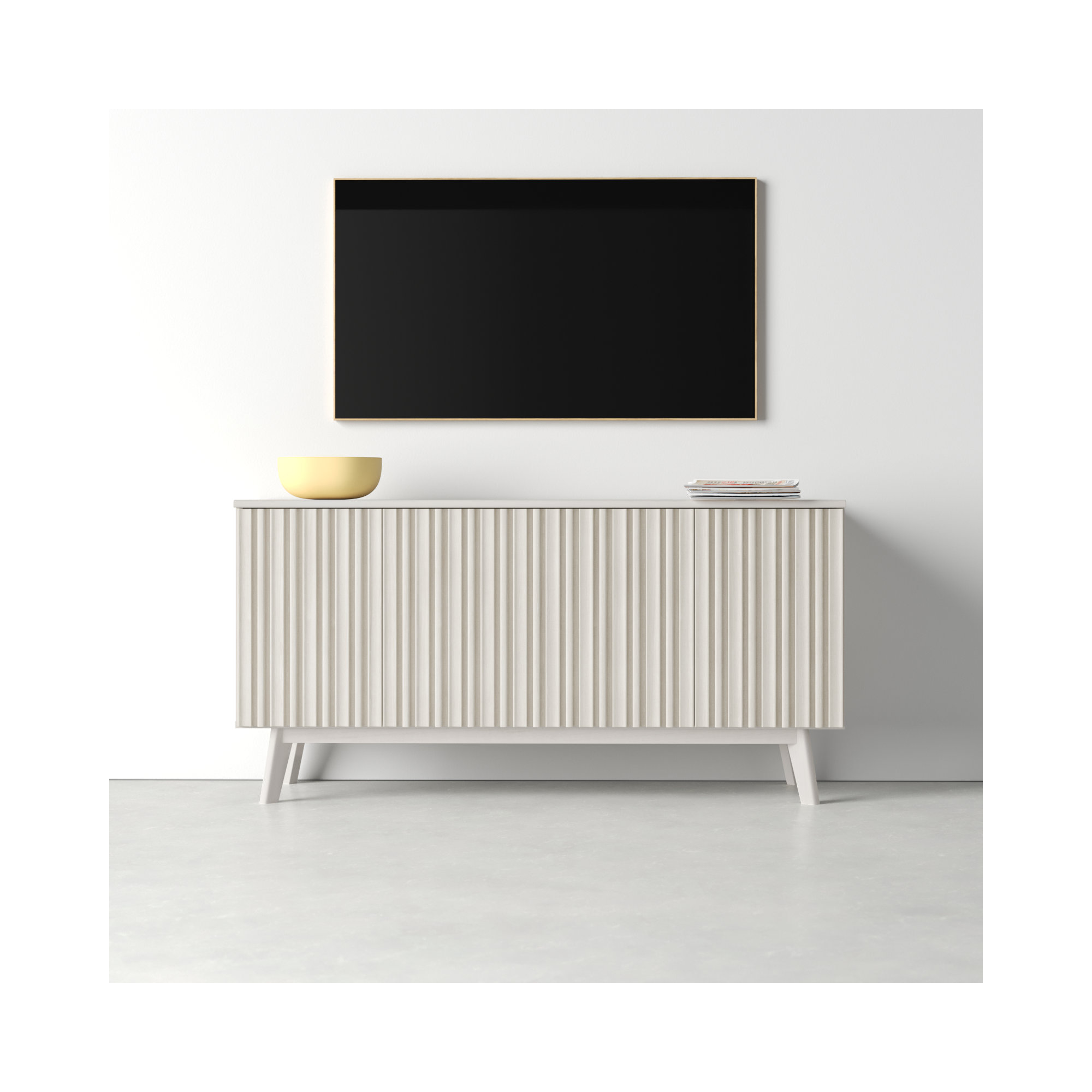 Helena 62'' Media Console, Bleached White