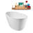 59" Streamline Soaking Glossy White Freestanding Tub and Tray With Internal Drain-101413310