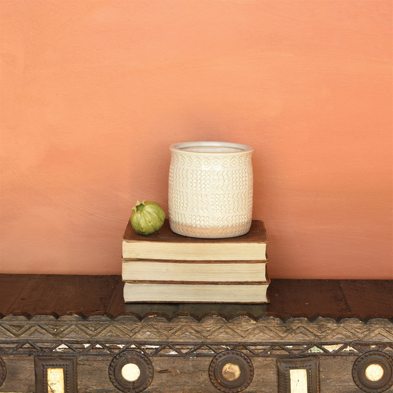 Hiller Dots and Arrows Pot Planter, 6.5" H x 6.5" W x 6.5" D