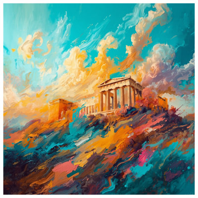 Vibrant Parthenon Landscape Blankets