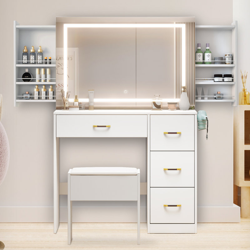White Makeup Vanity Set