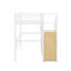 Lit mezzanine simple en métal avec escalier de rangement et garde-robe-111198812