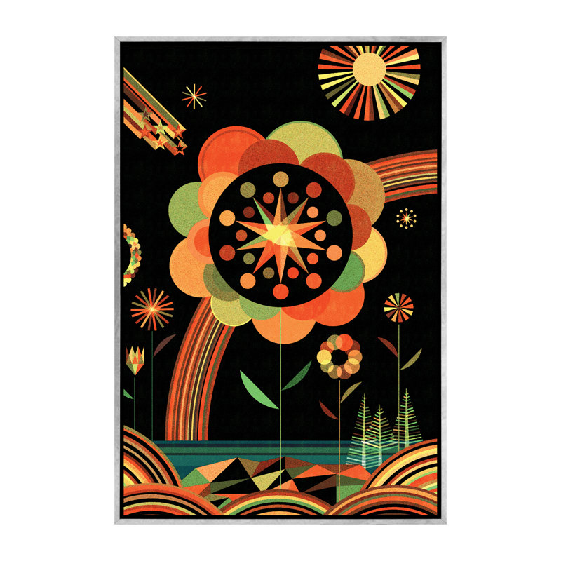Art sur toile Joyscape, H 60 po x l 40po x P 1,5 po, Toile avec cadre argenté