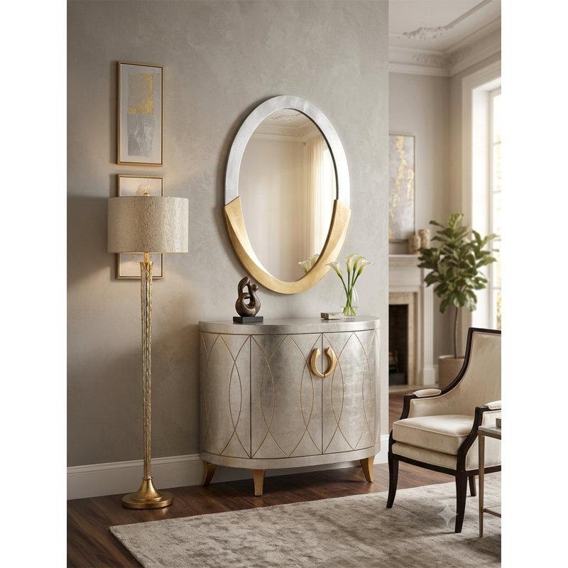 Oval Metal Wall Mirror