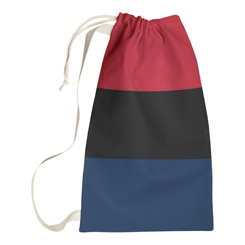 Fabric Laundry Bag with Handles, 36" H x 28" W x 1.5" D, Red/Black/Blue