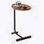 Table d'appoint brune en forme de C, petit canapé pour le salon-1136663830-1136663835
