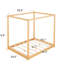 Grand lit à baldaquin naturel avec pieds de soutien - structure en bois de pin stable, configuration de matelas frais, baldaquin élégant, plateforme avec effet de refroidissement sous le lit, look de chambre à coucher moderne, air personnalisé